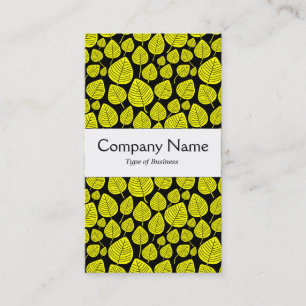 Carte De Visite Bande centrale - Feuille - Jaune sur Noir