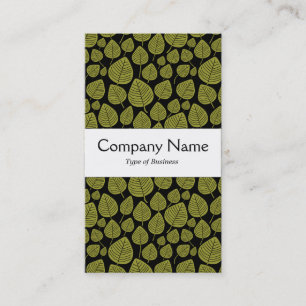 Carte De Visite Bande centrale - Feuilles - Olive on Black