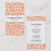 Carte De Visite Bande centrale - Feuilles - Pêche sur blanc (Devant / Derrière)