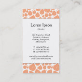 Carte De Visite Bande centrale - Feuilles - Pêche sur blanc (Dos)