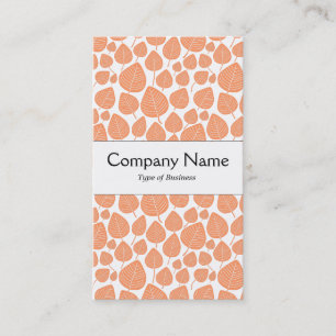 Carte De Visite Bande centrale - Feuilles - Pêche sur blanc