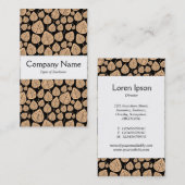 Carte De Visite Bande centrale - Feuilles - Sable sur noir (Devant / Derrière)