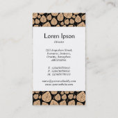 Carte De Visite Bande centrale - Feuilles - Sable sur noir (Dos)