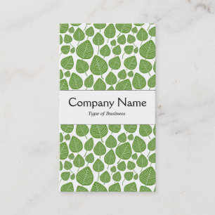 Carte De Visite Bande centrale - Feuilles - Vert avocat sur fond b