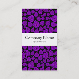 Carte De Visite Bande centrale - Feuilles - Violet sur noir
