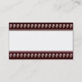 Carte De Visite Bande centrale (frontière de fleurs) - Brown foncé (Dos)