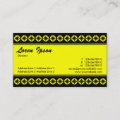 Carte De Visite Bande centrale (frontière jaune de Sun) V2 - noir (Dos)