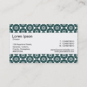 Carte De Visite Bande centrale - Roue étoile - Vert foncé sur Blan (Dos)