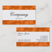 Carte De Visite Bande centrale - Script - Fleurs - Orange (Devant / Derrière)