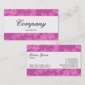Carte De Visite Bande centrale - Script - Fleurs - Rose (Devant / Derrière)