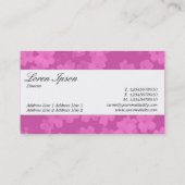 Carte De Visite Bande centrale - Script - Fleurs - Rose (Dos)