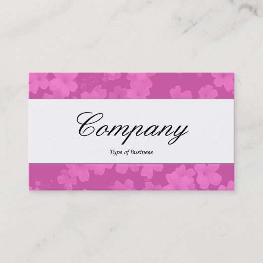 Carte De Visite Bande centrale - Script - Fleurs - Rose (Devant)