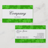 Carte De Visite Bande centrale - Script - Fleurs - Vert (33CC00) (Devant / Derrière)