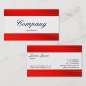 Carte De Visite Bande centrale - Script - Rouge chaud (Devant / Derrière)