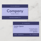 Carte De Visite Bande centrale v2 - Bleu en poudre avec bleu 33366 (Devant / Derrière)