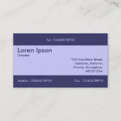 Carte De Visite Bande centrale v2 - Bleu en poudre avec bleu 33366 (Dos)