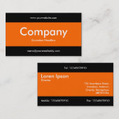 Carte De Visite Bande centrale v2 - Orange avec noir (Devant / Derrière)