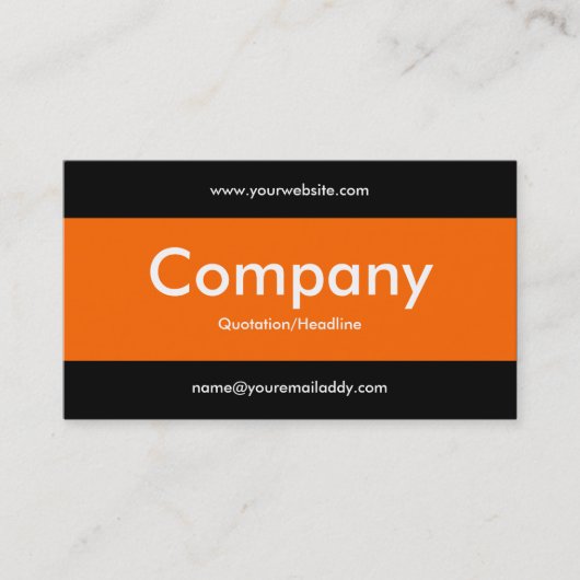 Carte De Visite Bande centrale v2 - Orange avec noir (Devant)