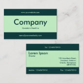 Carte De Visite Bande centrale v2 - Vert fantôme avec Vert foncé (Devant / Derrière)