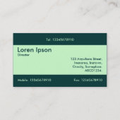 Carte De Visite Bande centrale v2 - Vert fantôme avec Vert foncé (Dos)