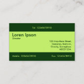 Carte De Visite Bande centrale v2 - Vert lune avec vert foncé (Dos)