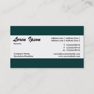 Carte De Visite Bande centrale - Vert foncé (003333)