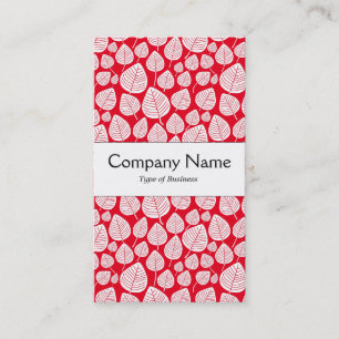 Carte De Visite Bande Centre - Feuille - Blanc sur Red e6001c