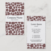 Carte De Visite Bande Centre - Feuille - Brown foncé sur blanc (Devant / Derrière)