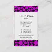 Carte De Visite Bande Centre - Feuille - Magenta sur Noir (Or) (Dos)