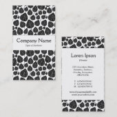 Carte De Visite Bande Centre - Feuille - Noir sur Blanc (Devant / Derrière)