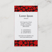 Carte De Visite Bande Centre - Feuille - Rouge sur Noir (Or) (Dos)