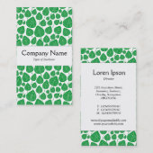 Carte De Visite Bande Centre - Feuilles - Vert herbe sur blanc (Devant / Derrière)