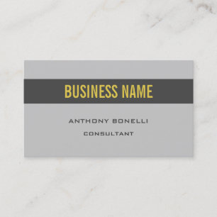 Carte De Visite Bande couleur or gris minimaliste en soie Premium