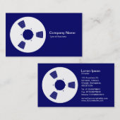 Carte De Visite Bande de bande - Blanc sur Marine profonde (Devant / Derrière)