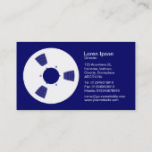 Carte De Visite Bande de bande - Blanc sur Marine profonde (Dos)