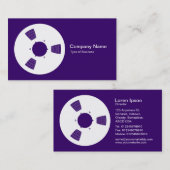 Carte De Visite Bande de bande - Blanc sur violet profond (Devant / Derrière)