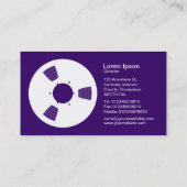 Carte De Visite Bande de bande - Blanc sur violet profond (Dos)