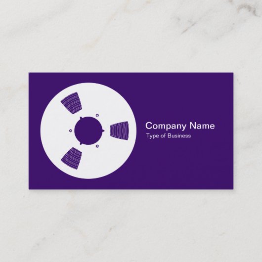 Carte De Visite Bande de bande - Blanc sur violet profond (Devant)