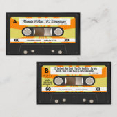 Carte De Visite Bande de bande orange/jaune DJ Disque Jockey (Devant / Derrière)