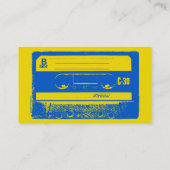 Carte De Visite Bande de cassette bleu et jaune rétro (Dos)