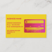 Carte De Visite Bande de cassette rose et jaune rétro (Devant)
