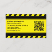 Carte De Visite Bande de construction en noir et jaune (Dos)