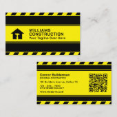 Carte De Visite Bande de construction en noir et jaune (Devant / Derrière)