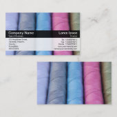 Carte De Visite Bande de couleur - Noir - Roulettes de coton (Devant / Derrière)