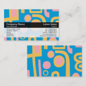 Carte De Visite Bande de couleurs - Noir - Abstrait 170914 (Devant / Derrière)