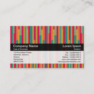 Carte De Visite Bande de couleurs - Noir - Abstrait 240113a