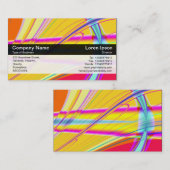Carte De Visite Bande de couleurs - Noir - Abstrait fractal (Devant / Derrière)