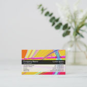 Carte De Visite Bande de couleurs - Noir - Abstrait fractal (Debout devant)