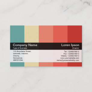 Carte De Visite Bande de couleurs - Noir - Couleurs