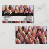 Carte De Visite Bande de couleurs - Noir - Crayons de couleurs (Devant / Derrière)
